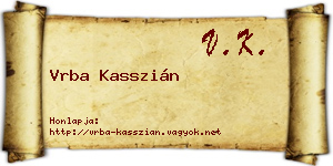 Vrba Kasszián névjegykártya
